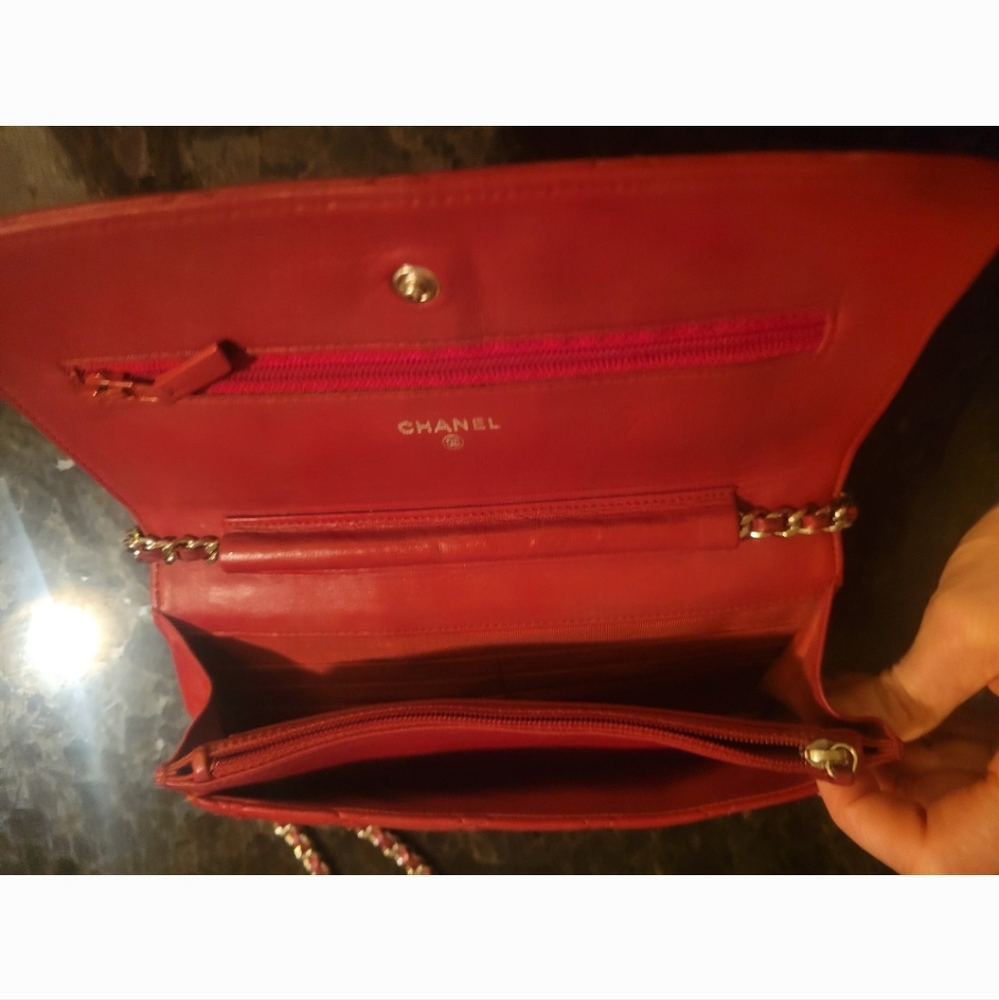 COPY - 💯Authentic Chanel Wallet On Chain Red Lambskin - Picture 6 of 6